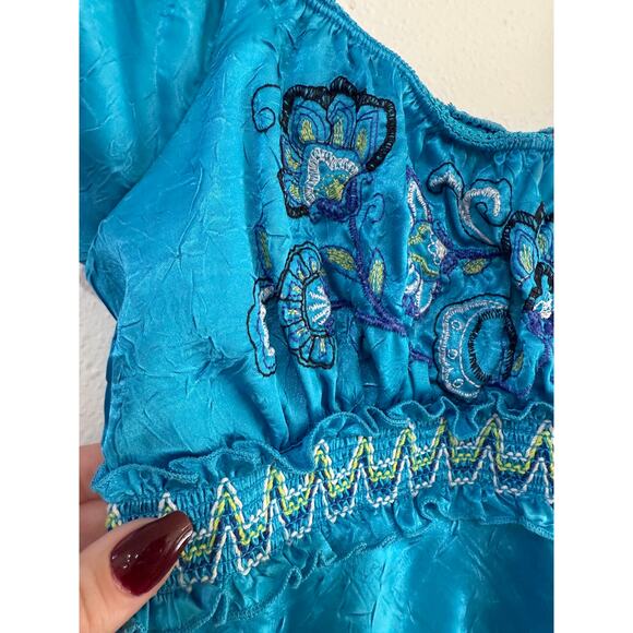 Y2K Blue Fairy Peasant Top - Picture 6 of 10